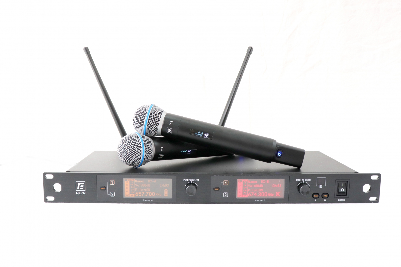 RFIntell QL7R/T1-A 651,800-683,400 МГц 2-канальная радиосистема с 2-мя ручными микрофонами в Верхнем Уфалее